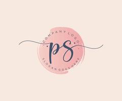 iniziale ps femminile logo. utilizzabile per natura, salone, terme, cosmetico e bellezza loghi. piatto vettore logo design modello elemento.