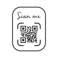 qr codice per smartphone. iscrizione scansione me con smartphone icona. qr codice per pagamento. vettore. vettore