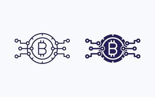 bitcoin tecnologia illustrazione icona vettore