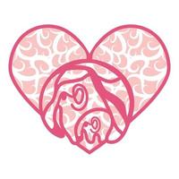 astratto ornamentale cuore sagomato 3d. ritagliare merlettato ornato cuore. San Valentino giorno saluto carta. laser taglio design vettore