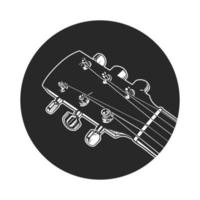chitarra icona, chitarra testa icona, acustico chitarra, chitarrista attività commerciale logo, musicista logo concetto vettore