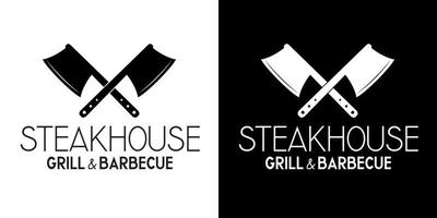 steakhouse barbecue griglia cartello vettore