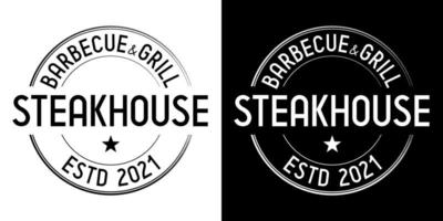 steakhouse barbecue griglia cartello vettore