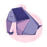 isolato carino elefante origami schizzo icona vettore illustrazione