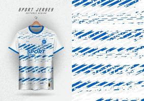 sfondo finto su per gli sport maglia calcio in esecuzione da corsa, blu e bianca strisce modello. vettore