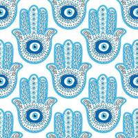 il male occhio senza soluzione di continuità modello. Magia, stregoneria, occulto simbolo, linea arte collezione. hamsa occhio, magico occhio, arredamento elemento. vettore