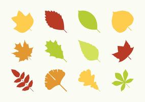 Piatti foglie diverse icone vettore