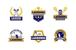 lacrosse campionato distintivo logo nel giallo e blu vettore