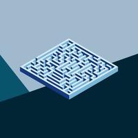 3d blu labirinto labirinto vettore illustrazione