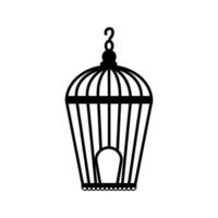 silhouette gabbia per uccelli vettore illustrazione