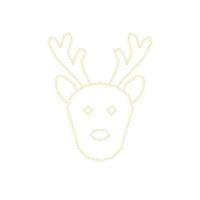 Natale d'oro cervo decorazione di oro luccichio splendente scintille su bianca trasparente sfondo. vettore luccicante brillare cervo per Natale o nuovo anno design modello