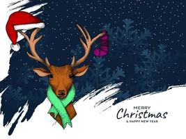 allegro Natale Festival sfondo con renna design vettore