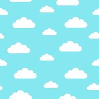 bianca cartone animato nuvole su leggero blu sfondo senza soluzione di continuità modello vettore