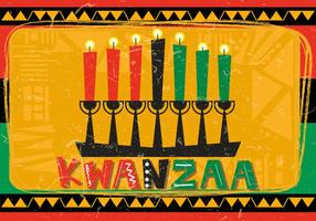 Happy Kwanzaa con Kwanzaa Candle vettore