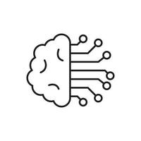intelligenza, cervello icona - vettore. artificiale intelligenza su bianca sfondo vettore