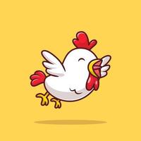 carino pollo volante cartone animato vettore icona illustrazione. animale icona concetto isolato premio vettore. piatto cartone animato stile