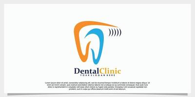 dentale clinica logo design modello illustrazione vettore