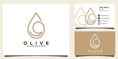 oliva olio logo design e attività commerciale carta vettore