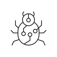 virus, insetto icona - vettore. artificiale intelligenza su bianca sfondo vettore