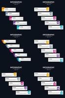 vettore 6 infografica imballare presentazione diapositiva modello 5 passaggi ciclo diagrammi e linea del tempo