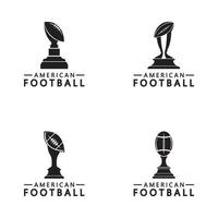 vincitore americano calcio campionato trofeo logo design vettore icona modello. americano calcio trofeo per vincitore premio