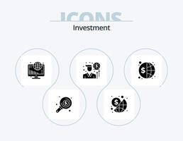 investimento glifo icona imballare 5 icona design. investimento. finanza. investimento. investitore. uomo d'affari vettore