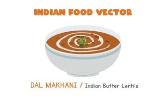 indiano dal makhani - indiano burro Lenticchie piatto vettore illustrazione isolato su bianca sfondo. dal makhani clipart cartone animato. asiatico cibo. indiano cucina. indiano cibo