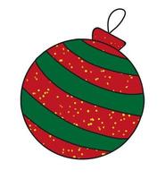 Natale per decorazione design. vettore icona rosso albero giocattolo con brilla. palla etichetta. inverno vacanza simbolo e elemento.