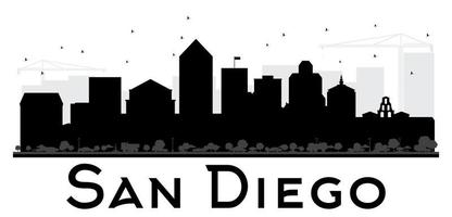 san diego città orizzonte nero e bianca silhouette. vettore