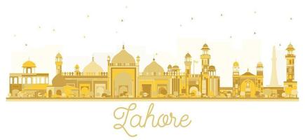 lahore Pakistan città orizzonte d'oro silhouette. vettore