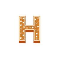 Natale o nuovo anno alfabeto h biscotti con Smalto vettore illustrazione. isolato strutturato lettere su bianca sfondo.