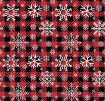 bufalo plaid Natale tintinnio campane su il sfondo di il musica pagina. festivo senza soluzione di continuità modello. vettore illustrazione.