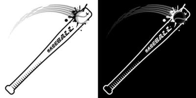 gli sport di legno baseball pipistrello con forza con spruzzi colpi volante sfera. americano nazionale sport. attivo stile di vita. vettore