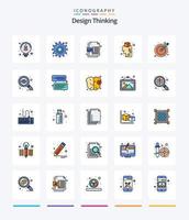 creativo design pensiero 25 linea pieno icona imballare come come obbiettivo. design. cdr formato. idea. di brainstorming vettore