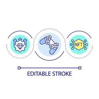 nft gioco ciclo continuo concetto icona vettore