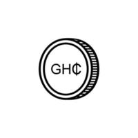 Ghana moneta icona simbolo, del Ghana cedi, ghs cartello. vettore illustrazione