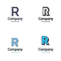 lettera r grande logo imballare design creativo moderno loghi design per il tuo attività commerciale vettore