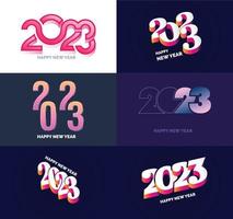grande impostato di 2023 contento nuovo anno logo testo design 2023 numero design modello vettore