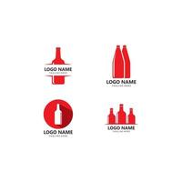 impostato di bottiglia logo modello vettore icona illustrazione