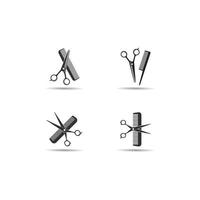 forbici e pettine logo vettore icona illustrazione