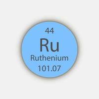 simbolo di rutenio. elemento chimico della tavola periodica. illustrazione vettoriale. vettore