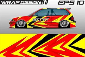 gara auto involucro design vettore. astratto grunge grafico motivo da corsa sfondo kit design per premio veicolo, gara macchina, rally, avventura e vettore livrea involucro