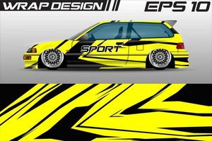 gara auto involucro design vettore. astratto grunge grafico motivo da corsa sfondo kit design per premio veicolo, gara macchina, rally, avventura e vettore livrea involucro