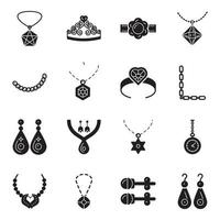 imballare di gioielli e ornamenti glifo icone vettore