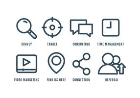 Set di icone di marketing vettore