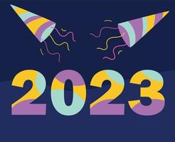 2023 contento nuovo anno astratto vacanza vettore illustrazione design colorato con blu sfondo