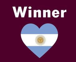 argentina bandiera cuore vincitore finale calcio simbolo design latino America vettore latino americano paesi calcio squadre illustrazione