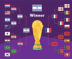 argentina bandiere emblemi vincitore con mondo tazza trofeo finale calcio simbolo design latino America vettore latino americano paesi calcio squadre illustrazione