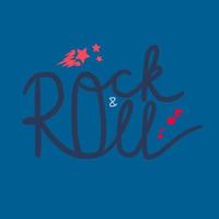 lettering rock and roll vettore