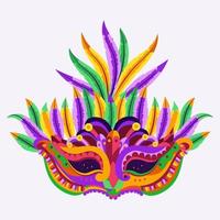 contento carnevale vacanza concetto con un' musicale maschera con piume. carnevale maschera. vettore illustrazione.